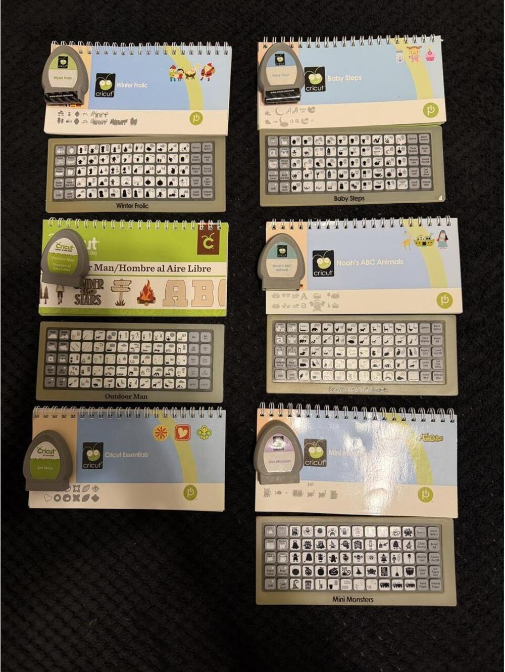 Cricut Cartridge Bundle with 6 cartridges and 1 Cricut Cartridge Organizer